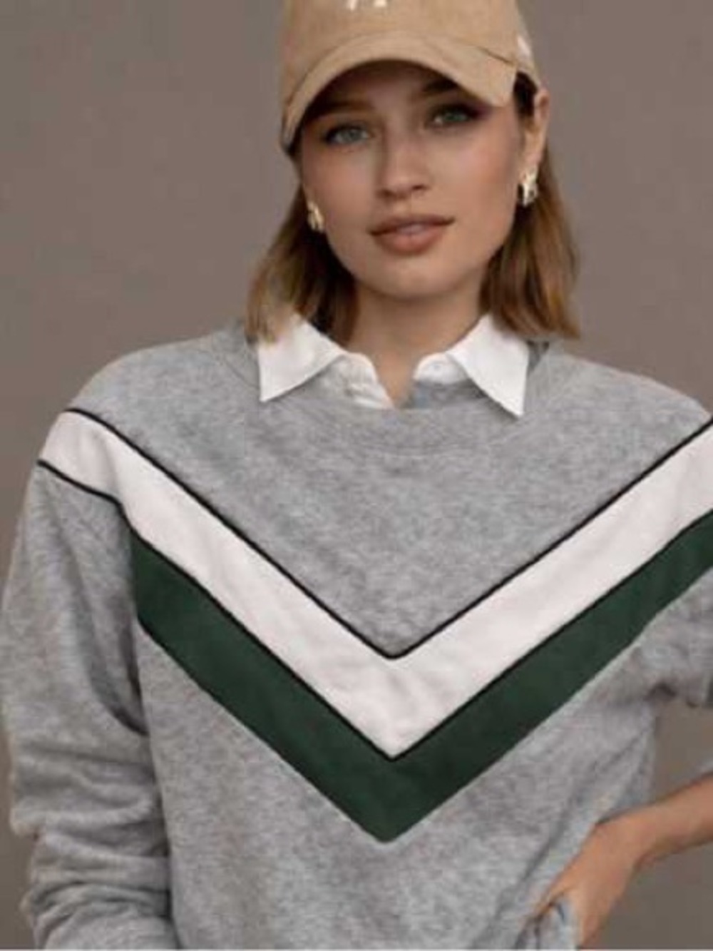 Anthropologie Maeve V stripe crew neck